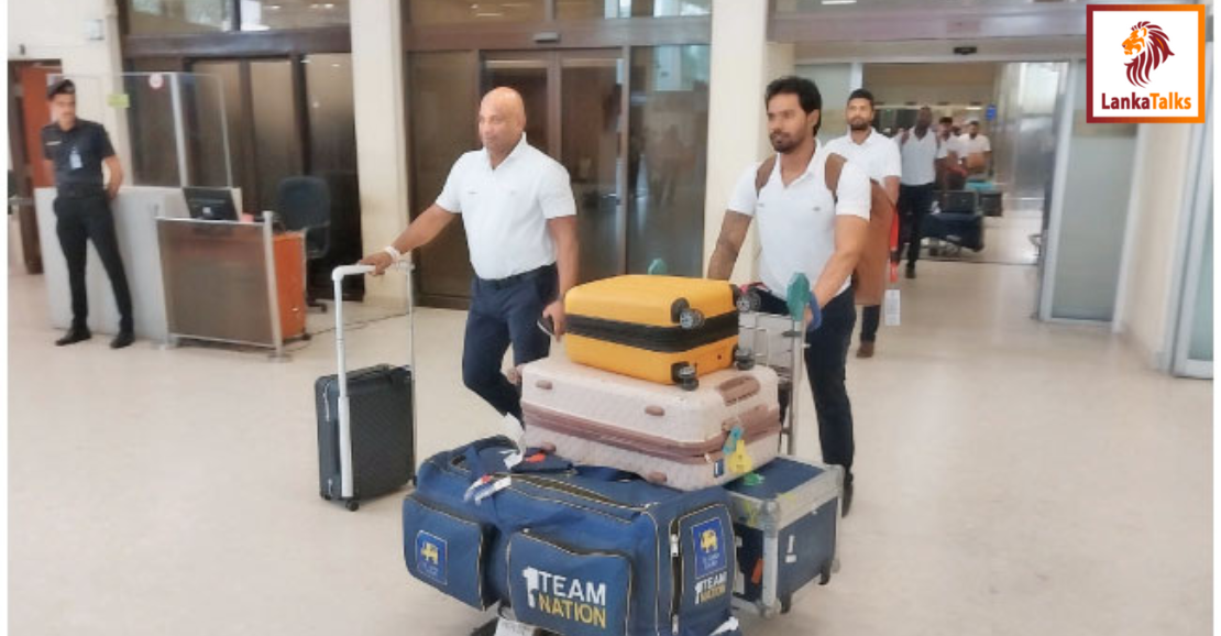 Lankan Cricketers return home after SA series