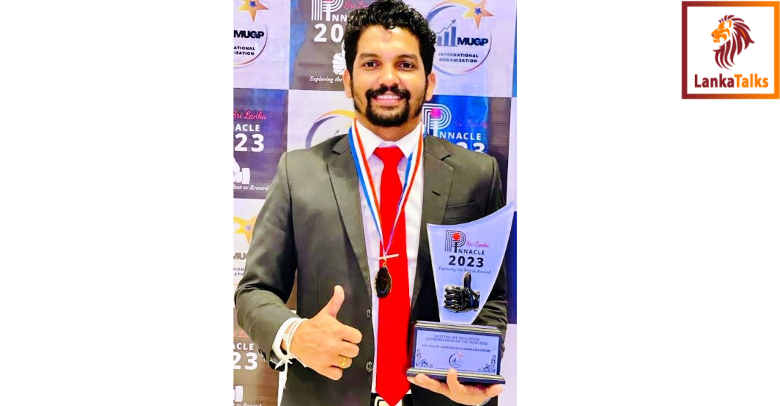 Mihin Jayavidhu Liyanaarachchee honoured at Pinnacle Awards as the Best Online Education Entrepreneur of the Year