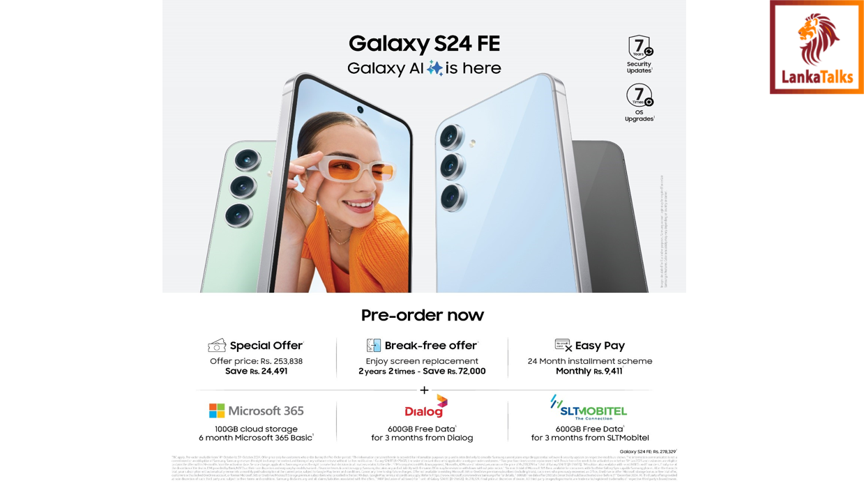 Samsung Sri Lanka Opens Pre-Orders for Galaxy S24FE with Exclusive Offers