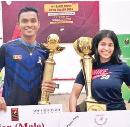 Squash stars Laksiri and Kuruppu crowned champions in Dhaka