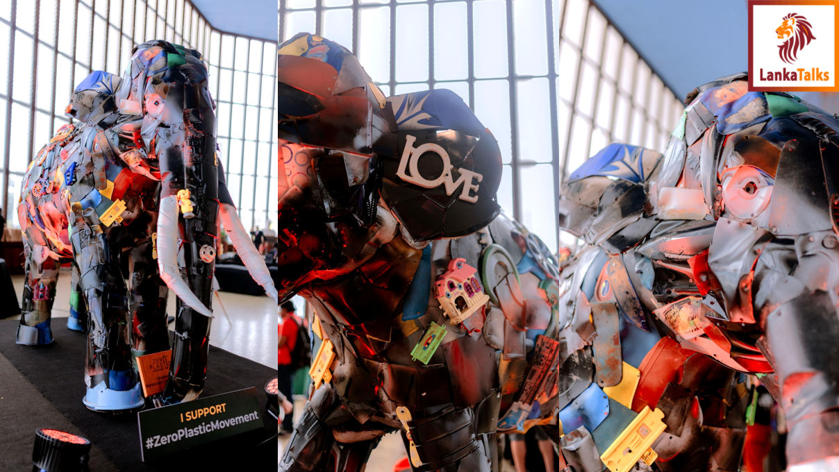 Zero Plastic Movement unveils ‘Hello Zero’, a life-sized elephant sculpture made entirely from plastic waste collected from Sigiriya