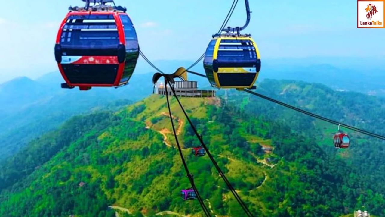 The first ever cable car service being established in Ambuluwawa linking the mountain with the Gompola town
