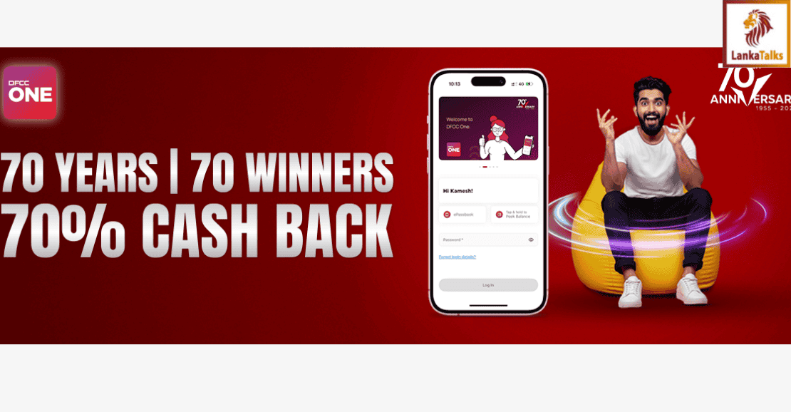 DFCC Bank Celebrates 70 Years with “70 Winners | 70% Cashback” Campaign
